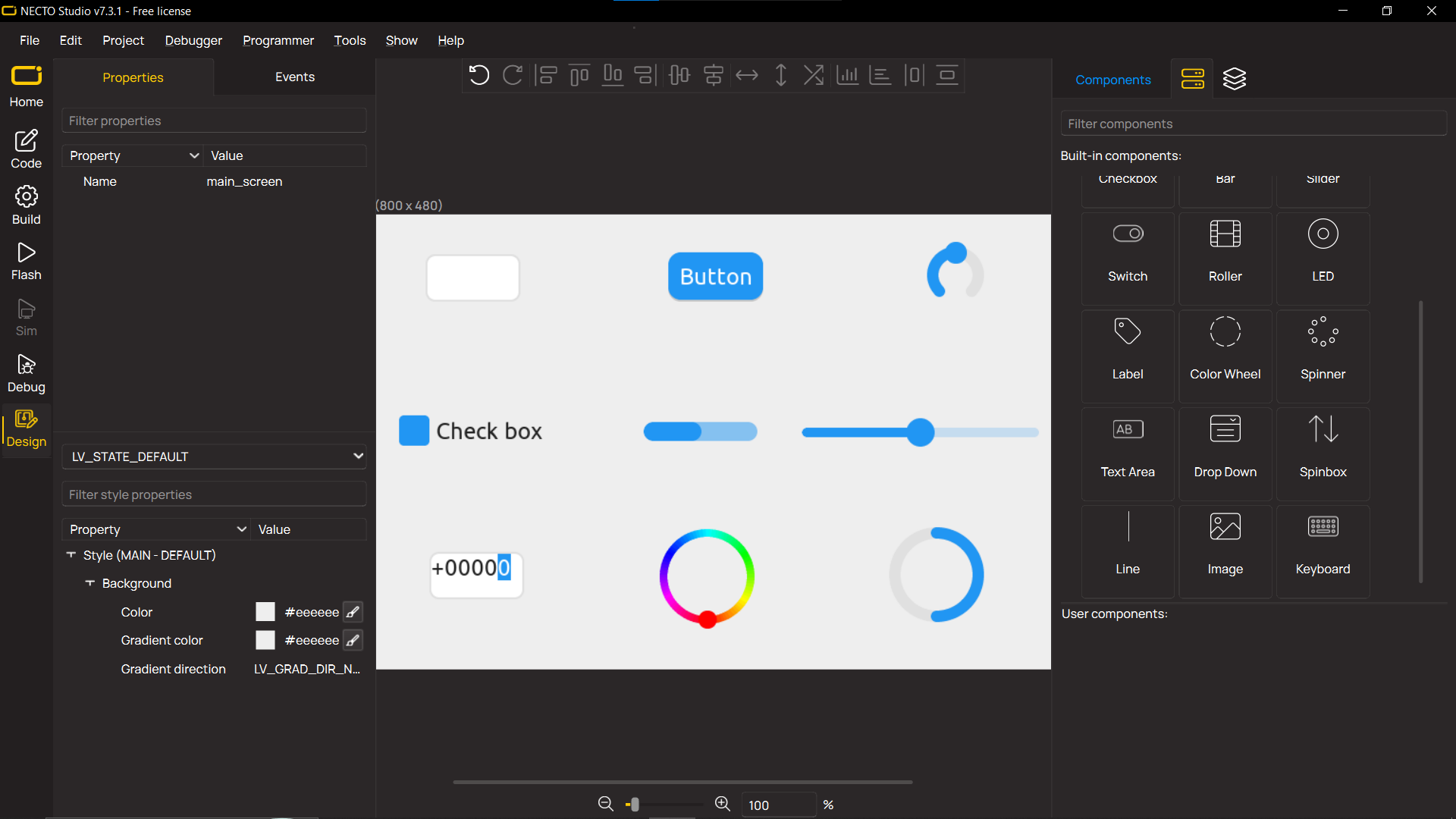 GUI Workspace - LVGL components