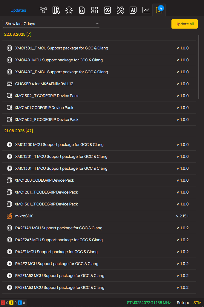 NECTO Studio Updates Tab